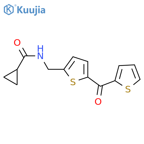 N-{5-(thiophene-2-carbonyl)thiophen-2-ylmethyl}cyclopropanecarboxamide structure