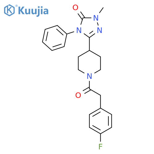 3-{1-2-(4-fluorophenyl)acetylpiperidin-4-yl}-1-methyl-4-phenyl-4,5-dihydro-1H-1,2,4-triazol-5-one structure