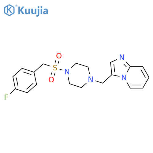 1-[(4-fluorophenyl)methanesulfonyl]-4-({imidazo[1,2-a]pyridin-3-yl}methyl)piperazine structure