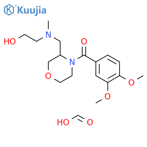 2-({4-(3,4-dimethoxybenzoyl)morpholin-3-ylmethyl}(methyl)amino)ethan-1-ol; formic acid structure