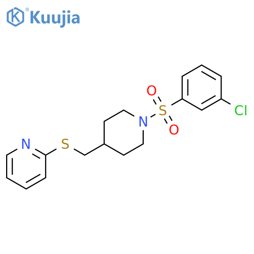 2-({[1-(3-chlorobenzenesulfonyl)piperidin-4-yl]methyl}sulfanyl)pyridine structure