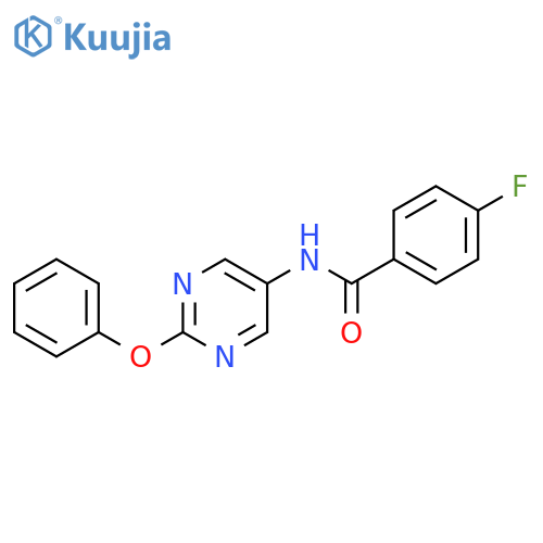 4-fluoro-N-(2-phenoxypyrimidin-5-yl)benzamide structure