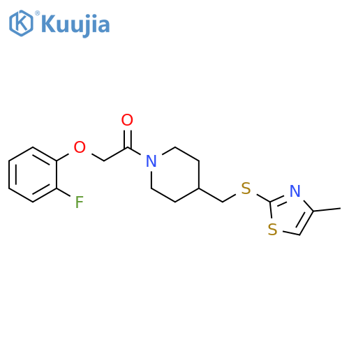 2-(2-fluorophenoxy)-1-(4-{[(4-methyl-1,3-thiazol-2-yl)sulfanyl]methyl}piperidin-1-yl)ethan-1-one structure