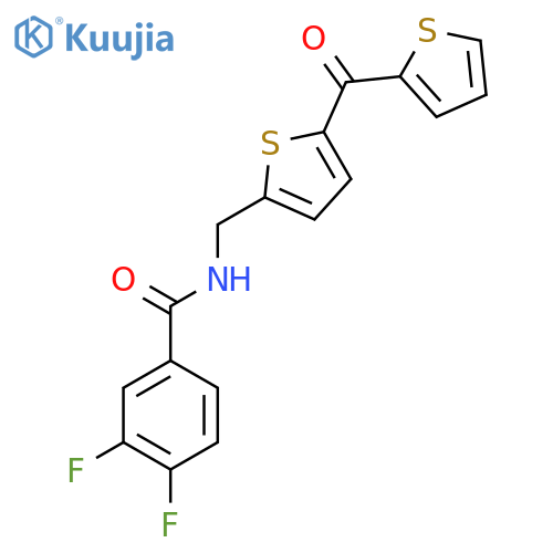 3,4-difluoro-N-{5-(thiophene-2-carbonyl)thiophen-2-ylmethyl}benzamide structure