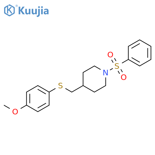 1-(benzenesulfonyl)-4-{[(4-methoxyphenyl)sulfanyl]methyl}piperidine structure