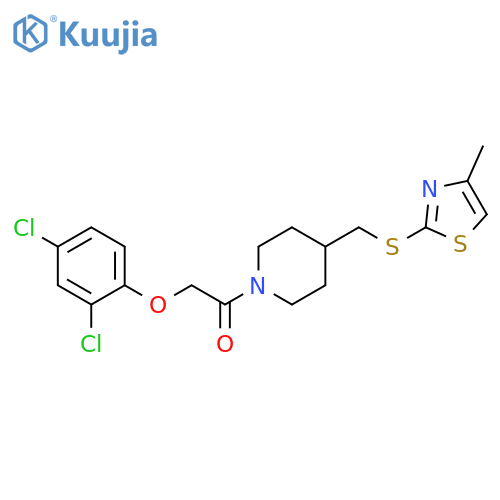 2-(2,4-dichlorophenoxy)-1-(4-{[(4-methyl-1,3-thiazol-2-yl)sulfanyl]methyl}piperidin-1-yl)ethan-1-one structure