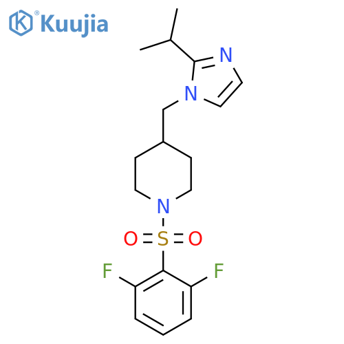 1-(2,6-difluorobenzenesulfonyl)-4-{2-(propan-2-yl)-1H-imidazol-1-ylmethyl}piperidine structure