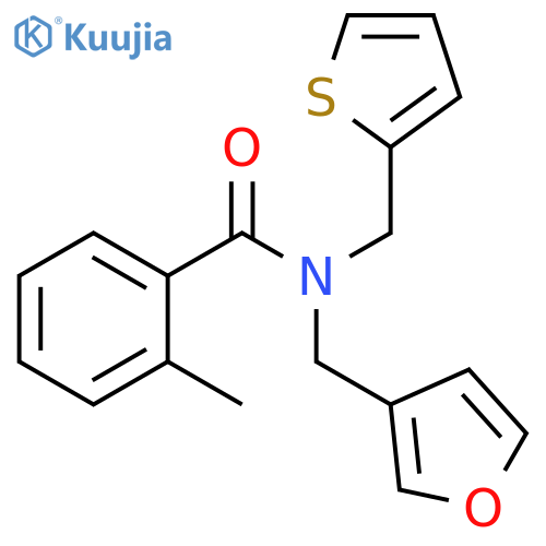 N-(furan-3-yl)methyl-2-methyl-N-(thiophen-2-yl)methylbenzamide structure