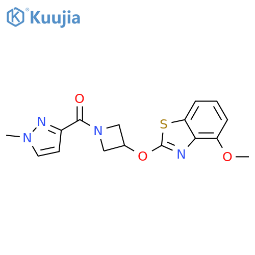 4-methoxy-2-{[1-(1-methyl-1H-pyrazole-3-carbonyl)azetidin-3-yl]oxy}-1,3-benzothiazole structure