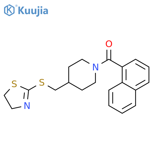 4-[(4,5-dihydro-1,3-thiazol-2-ylsulfanyl)methyl]-1-(naphthalene-1-carbonyl)piperidine structure