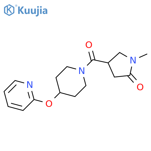 1-methyl-4-[4-(pyridin-2-yloxy)piperidine-1-carbonyl]pyrrolidin-2-one structure