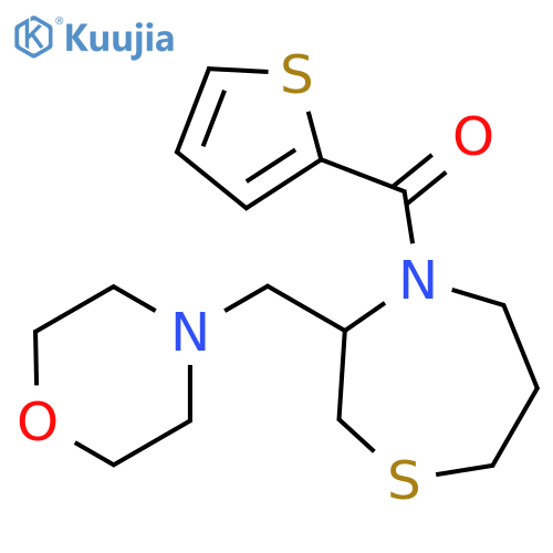 3-[(morpholin-4-yl)methyl]-4-(thiophene-2-carbonyl)-1,4-thiazepane structure