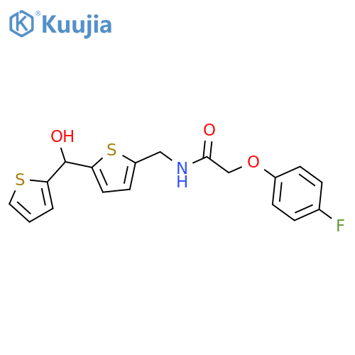 2-(4-fluorophenoxy)-N-({5-hydroxy(thiophen-2-yl)methylthiophen-2-yl}methyl)acetamide structure