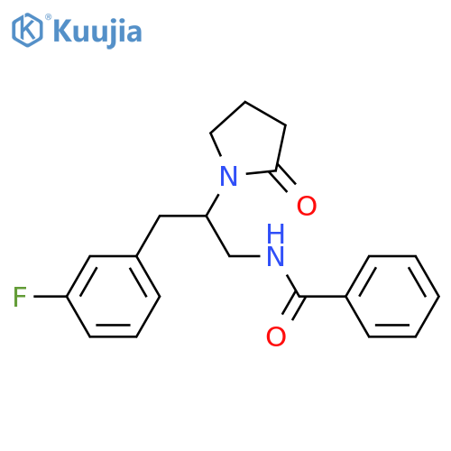 N-[3-(3-fluorophenyl)-2-(2-oxopyrrolidin-1-yl)propyl]benzamide structure