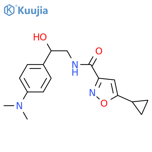 5-cyclopropyl-N-{2-[4-(dimethylamino)phenyl]-2-hydroxyethyl}-1,2-oxazole-3-carboxamide structure