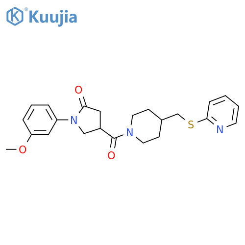 1-(3-methoxyphenyl)-4-{4-[(pyridin-2-ylsulfanyl)methyl]piperidine-1-carbonyl}pyrrolidin-2-one structure