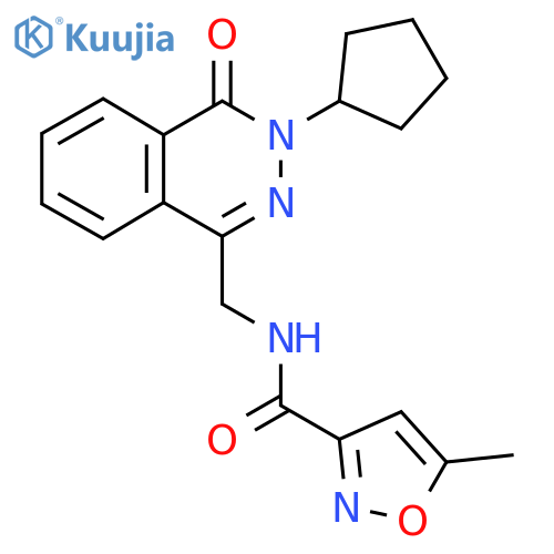N-[(3-cyclopentyl-4-oxo-3,4-dihydrophthalazin-1-yl)methyl]-5-methyl-1,2-oxazole-3-carboxamide structure