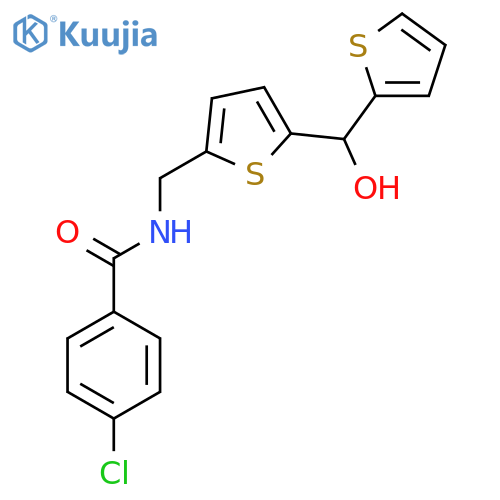 4-Chloro-N-({5-[hydroxy(thiophen-2-YL)methyl]thiophen-2-YL}methyl)benzamide structure
