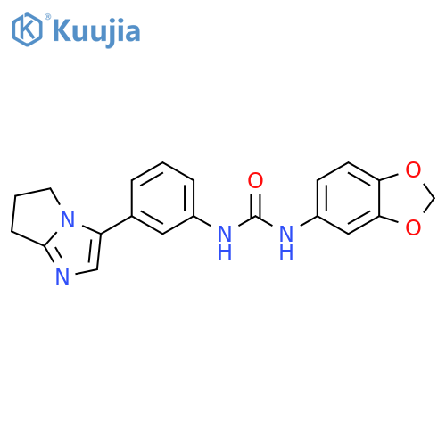 3-(2H-1,3-benzodioxol-5-yl)-1-(3-{5H,6H,7H-pyrrolo[1,2-a]imidazol-3-yl}phenyl)urea structure