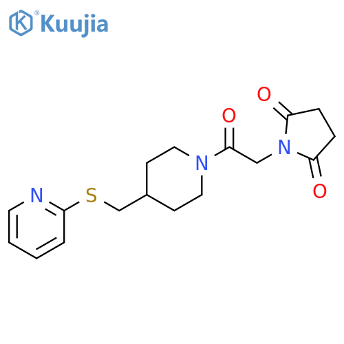 1-(2-oxo-2-{4-[(pyridin-2-ylsulfanyl)methyl]piperidin-1-yl}ethyl)pyrrolidine-2,5-dione structure