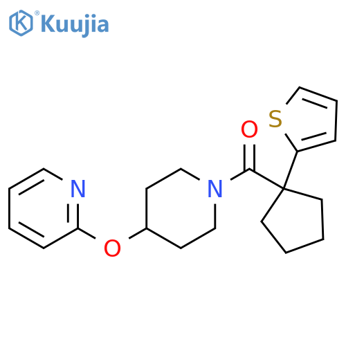 2-({1-[1-(thiophen-2-yl)cyclopentanecarbonyl]piperidin-4-yl}oxy)pyridine structure