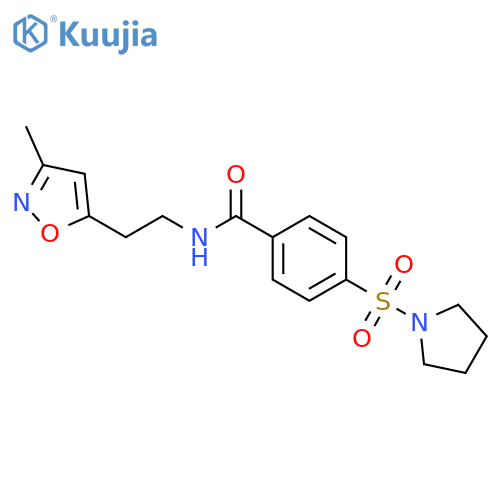 N-2-(3-methyl-1,2-oxazol-5-yl)ethyl-4-(pyrrolidine-1-sulfonyl)benzamide structure