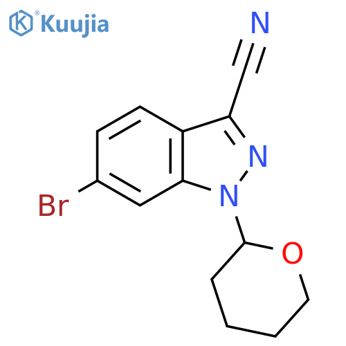 6-bromo-1-(oxan-2-yl)-1H-indazole-3-carbonitrile structure