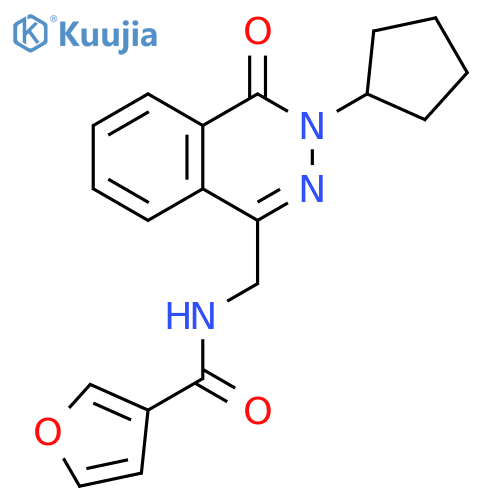 N-[(3-cyclopentyl-4-oxo-3,4-dihydrophthalazin-1-yl)methyl]furan-3-carboxamide structure