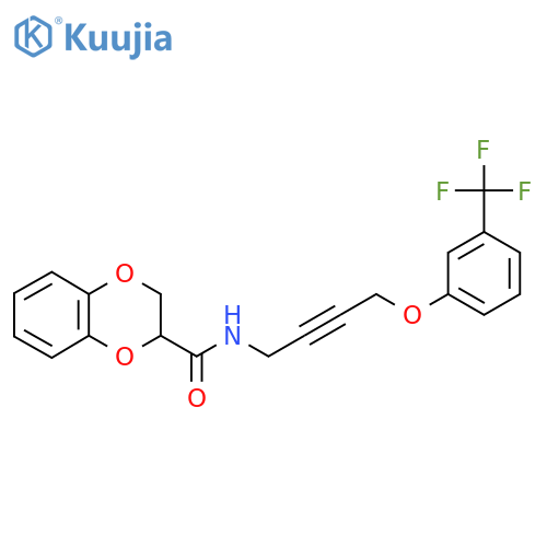 N-{4-3-(trifluoromethyl)phenoxybut-2-yn-1-yl}-2,3-dihydro-1,4-benzodioxine-2-carboxamide structure