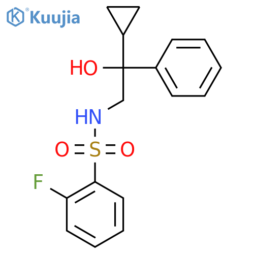 N-(2-cyclopropyl-2-hydroxy-2-phenylethyl)-2-fluorobenzene-1-sulfonamide structure