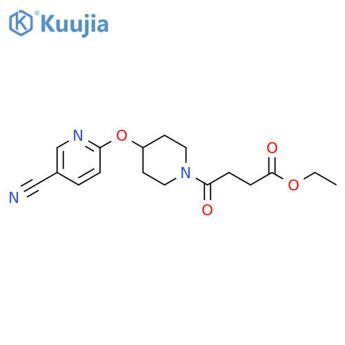ethyl 4-{4-[(5-cyanopyridin-2-yl)oxy]piperidin-1-yl}-4-oxobutanoate structure