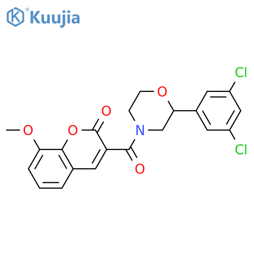3-2-(3,5-dichlorophenyl)morpholine-4-carbonyl-8-methoxy-2H-chromen-2-one structure
