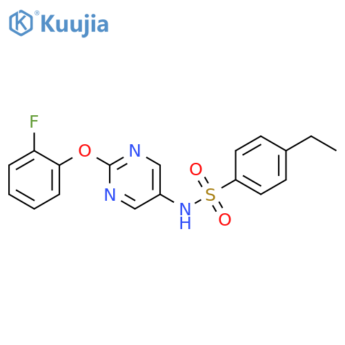4-ethyl-N-[2-(2-fluorophenoxy)pyrimidin-5-yl]benzene-1-sulfonamide structure