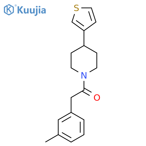 2-(3-methylphenyl)-1-4-(thiophen-3-yl)piperidin-1-ylethan-1-one structure