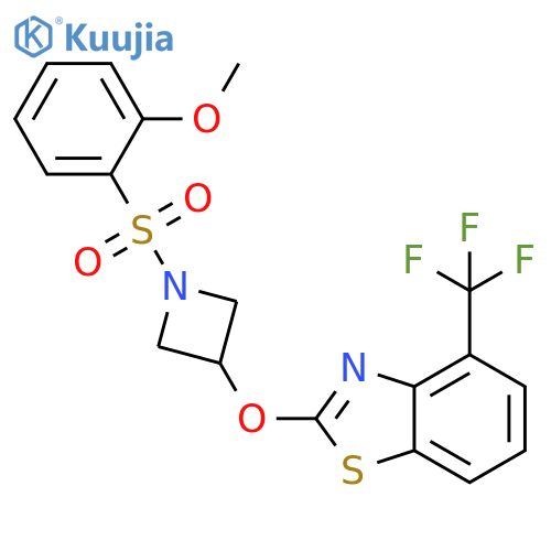 2-{[1-(2-methoxybenzenesulfonyl)azetidin-3-yl]oxy}-4-(trifluoromethyl)-1,3-benzothiazole structure