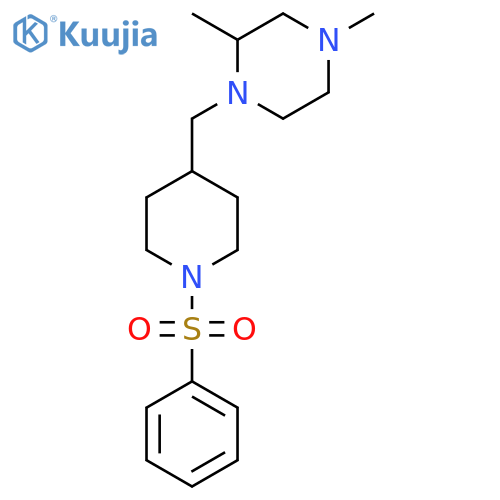 1-{1-(benzenesulfonyl)piperidin-4-ylmethyl}-2,4-dimethylpiperazine structure