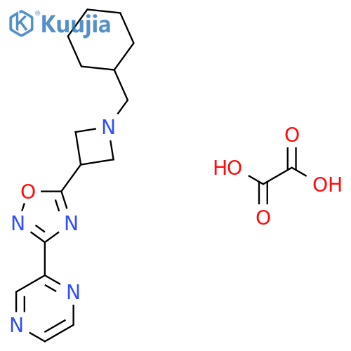 2-{5-[1-(cyclohexylmethyl)azetidin-3-yl]-1,2,4-oxadiazol-3-yl}pyrazine; oxalic acid structure