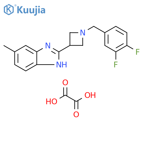 2-{1-[(3,4-difluorophenyl)methyl]azetidin-3-yl}-5-methyl-1H-1,3-benzodiazole; oxalic acid structure