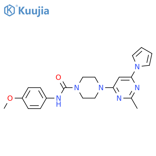 N-(4-methoxyphenyl)-4-[2-methyl-6-(1H-pyrrol-1-yl)pyrimidin-4-yl]piperazine-1-carboxamide structure