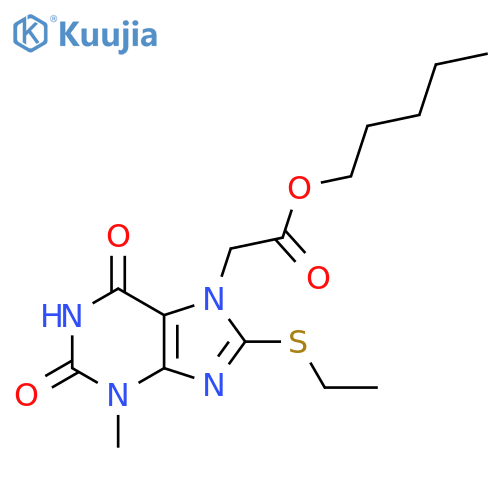 pentyl 2-8-(ethylsulfanyl)-3-methyl-2,6-dioxo-2,3,6,7-tetrahydro-1H-purin-7-ylacetate structure
