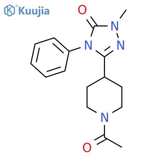 3-(1-acetylpiperidin-4-yl)-1-methyl-4-phenyl-4,5-dihydro-1H-1,2,4-triazol-5-one structure