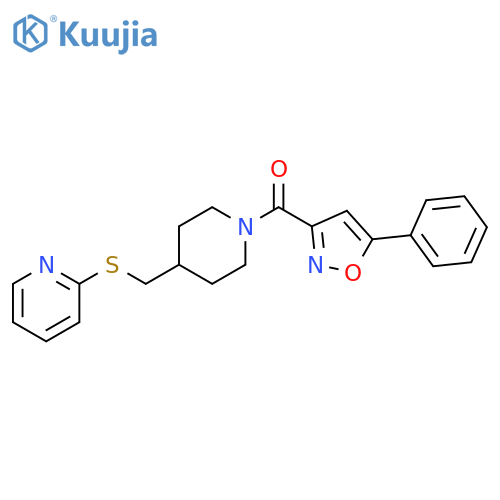 2-({[1-(5-phenyl-1,2-oxazole-3-carbonyl)piperidin-4-yl]methyl}sulfanyl)pyridine structure