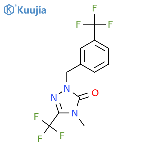 4-methyl-3-(trifluoromethyl)-1-{3-(trifluoromethyl)phenylmethyl}-4,5-dihydro-1H-1,2,4-triazol-5-one structure
