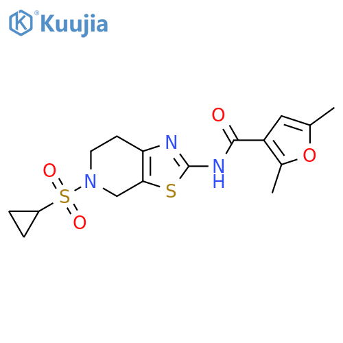 N-5-(cyclopropanesulfonyl)-4H,5H,6H,7H-1,3thiazolo5,4-cpyridin-2-yl-2,5-dimethylfuran-3-carboxamide structure