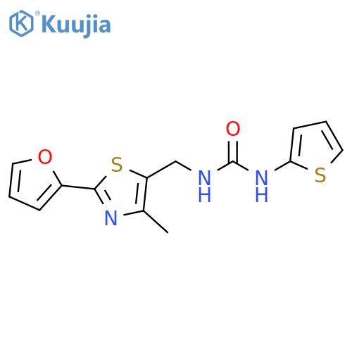 3-{[2-(furan-2-yl)-4-methyl-1,3-thiazol-5-yl]methyl}-1-(thiophen-2-yl)urea structure