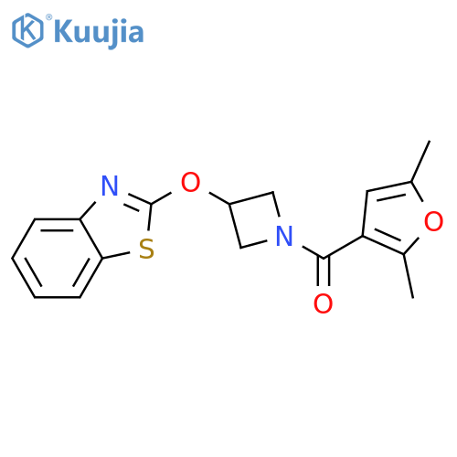 2-{[1-(2,5-dimethylfuran-3-carbonyl)azetidin-3-yl]oxy}-1,3-benzothiazole structure