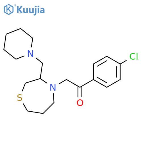 2-(4-chlorophenyl)-1-{3-[(piperidin-1-yl)methyl]-1,4-thiazepan-4-yl}ethan-1-one structure