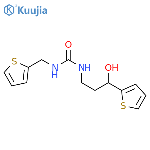 3-[3-hydroxy-3-(thiophen-2-yl)propyl]-1-[(thiophen-2-yl)methyl]urea structure