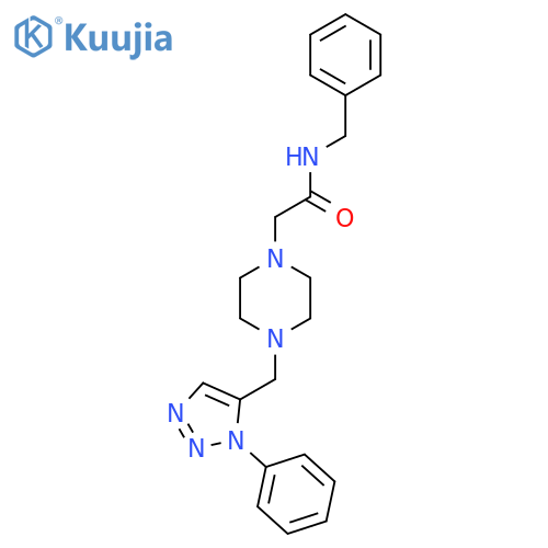 N-benzyl-2-{4-(1-phenyl-1H-1,2,3-triazol-5-yl)methylpiperazin-1-yl}acetamide structure