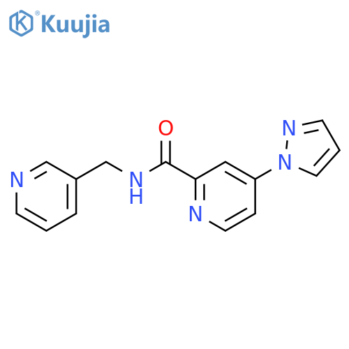 4-(1H-pyrazol-1-yl)-N-[(pyridin-3-yl)methyl]pyridine-2-carboxamide structure